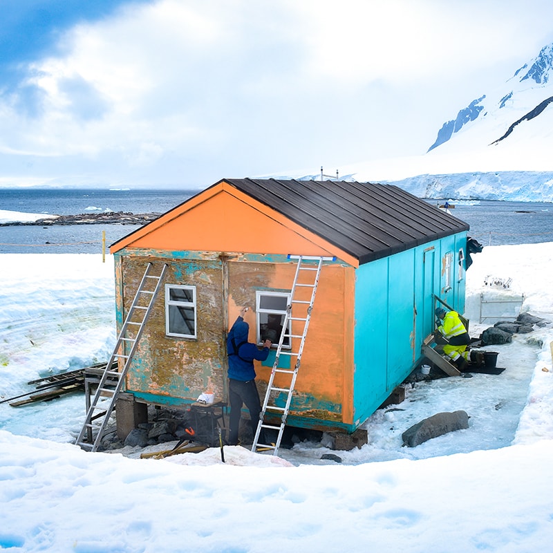<p>Damoy being repainted in 2023 (Credit: Jo Bradshaw/UKAHT)</p>